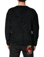 Black Cotton V-Neck Men Sweatshirt Sweater