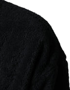Black Cotton V-Neck Men Sweatshirt Sweater