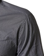 Gray Patterned Long Sleeves Dress Shirt