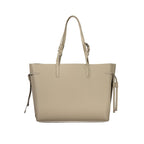 Beige Leather Women Handbag