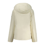 White Polyester Women Parka Jacket