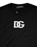 Black Wool DG Crew Neck Men Pullover Sweater