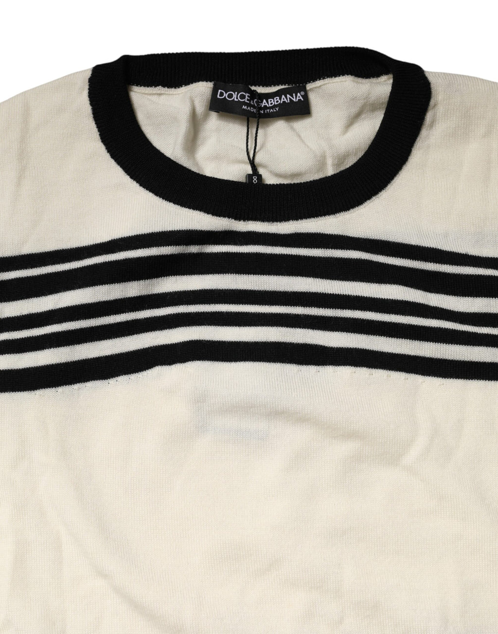 Black White Stripe CrewNeck Pullover Sweater