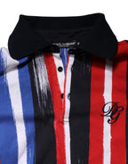Multicolor Stripes Cotton Men Polo T-shirt