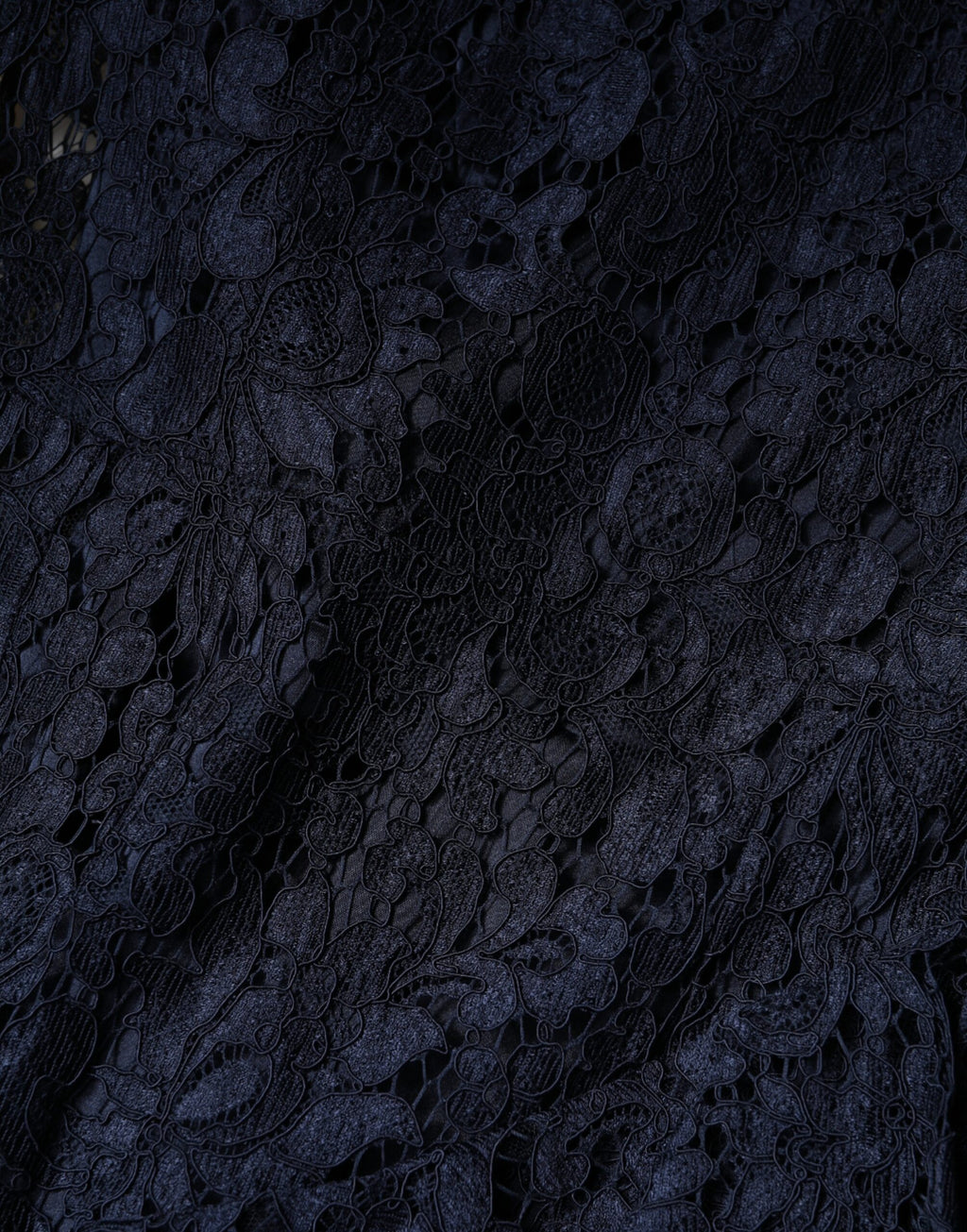 Blue Lace Ruffle A-line Knee Length Dress