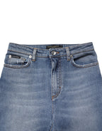 Blue Washed Cotton Skinny Denim Trouser Jeans