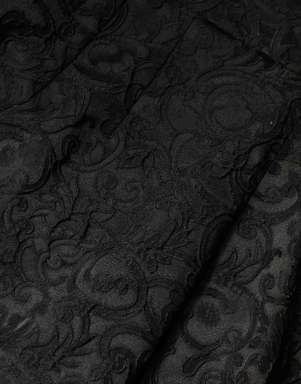 Black Floral Brocade High Waisted Trouser Pants