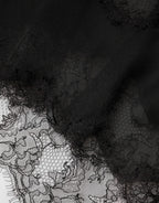 Black Silk Floral Lace Chemise Lingerie Top