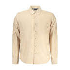 Beige Cotton Men Shirt