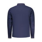 Blue Cotton Men Polo Shirt