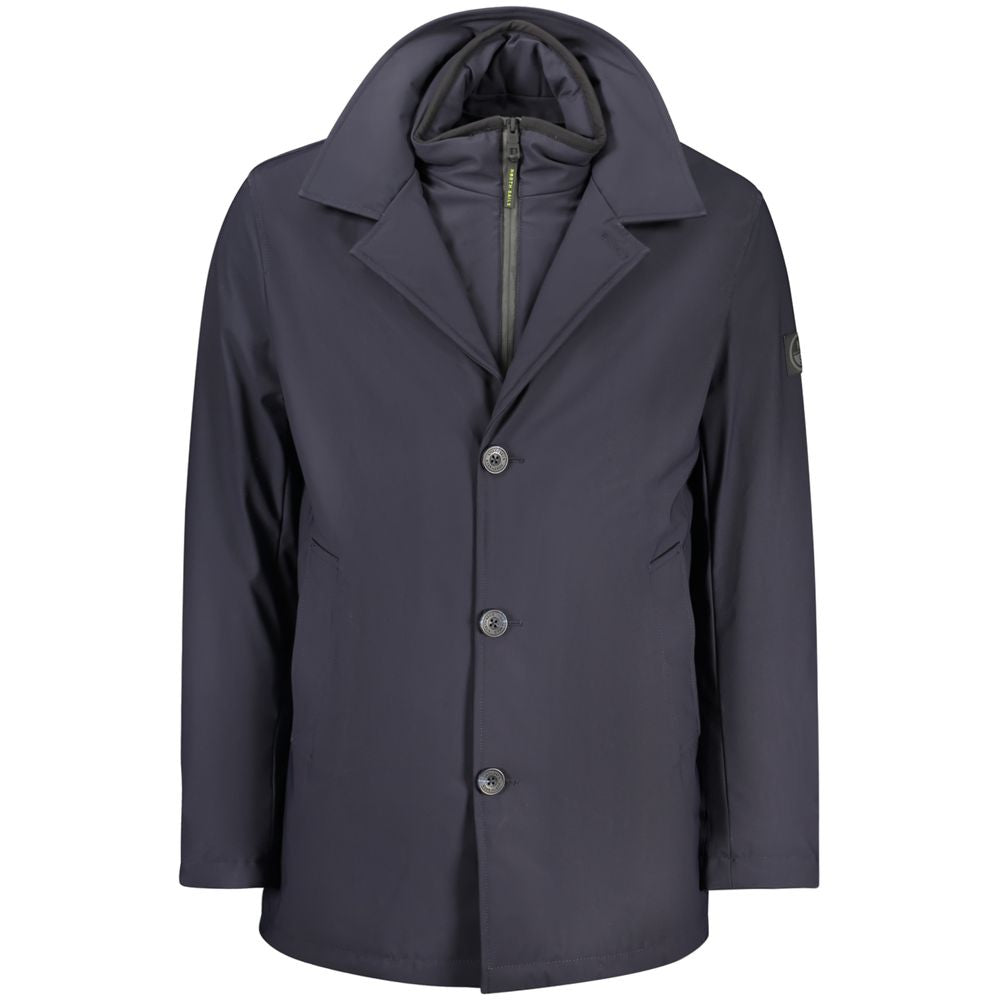 Blue Polyester Men's Jacket