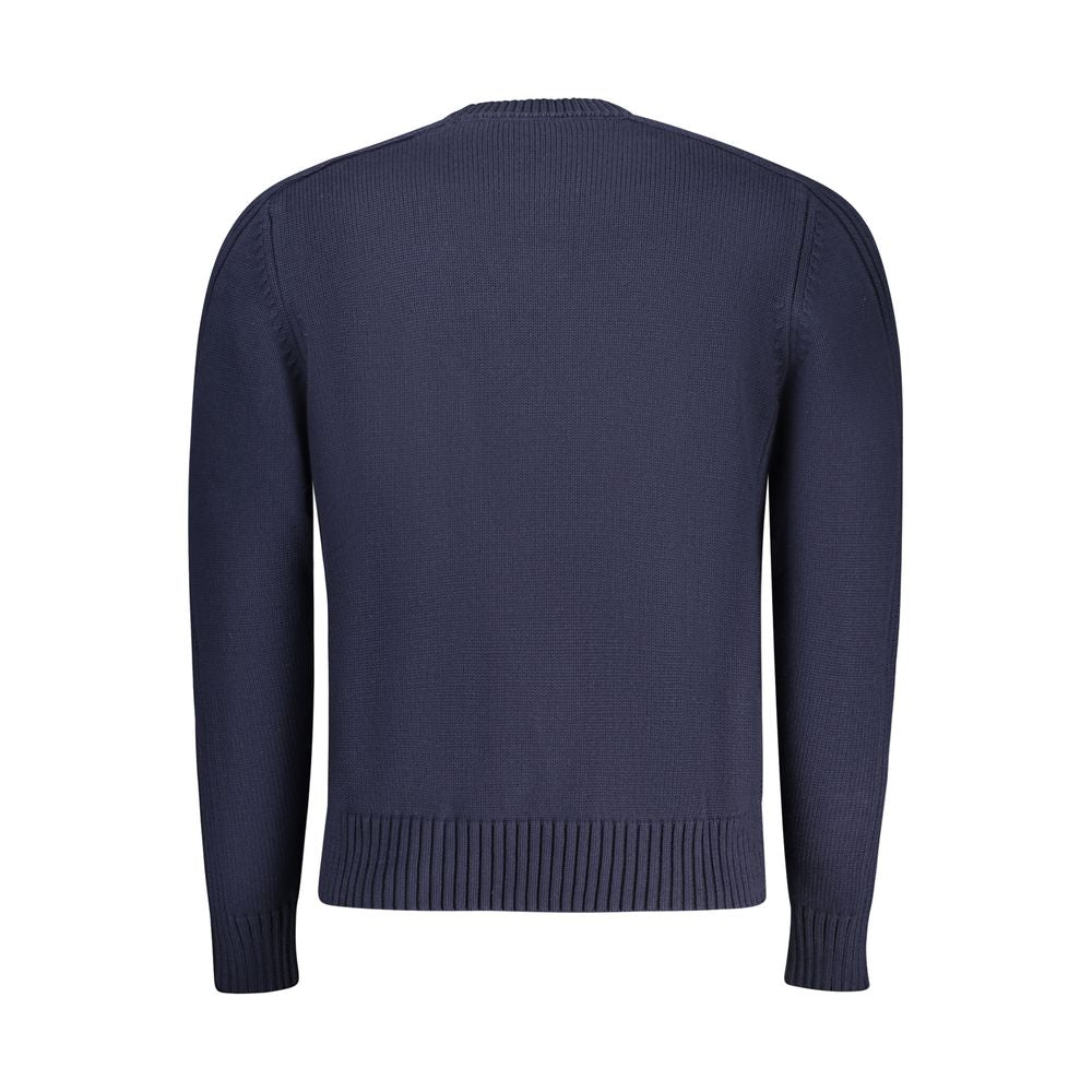 Blue Cotton Men Sweater