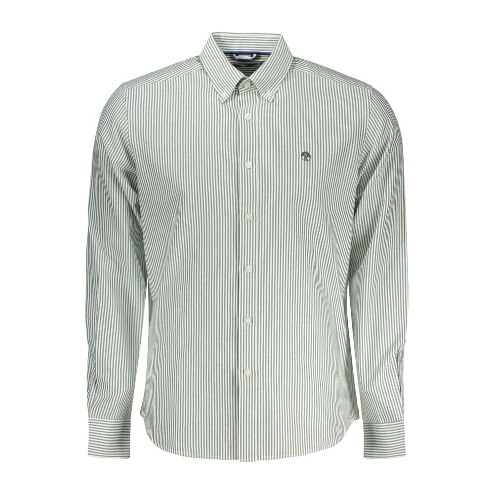 Green Cotton Men Shirt