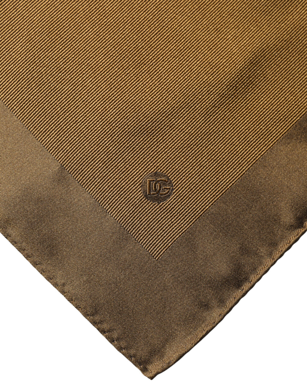 Brown Logo Silk Men Square Handkerchief Scarf
