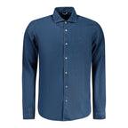 Blue Cotton Men Shirt