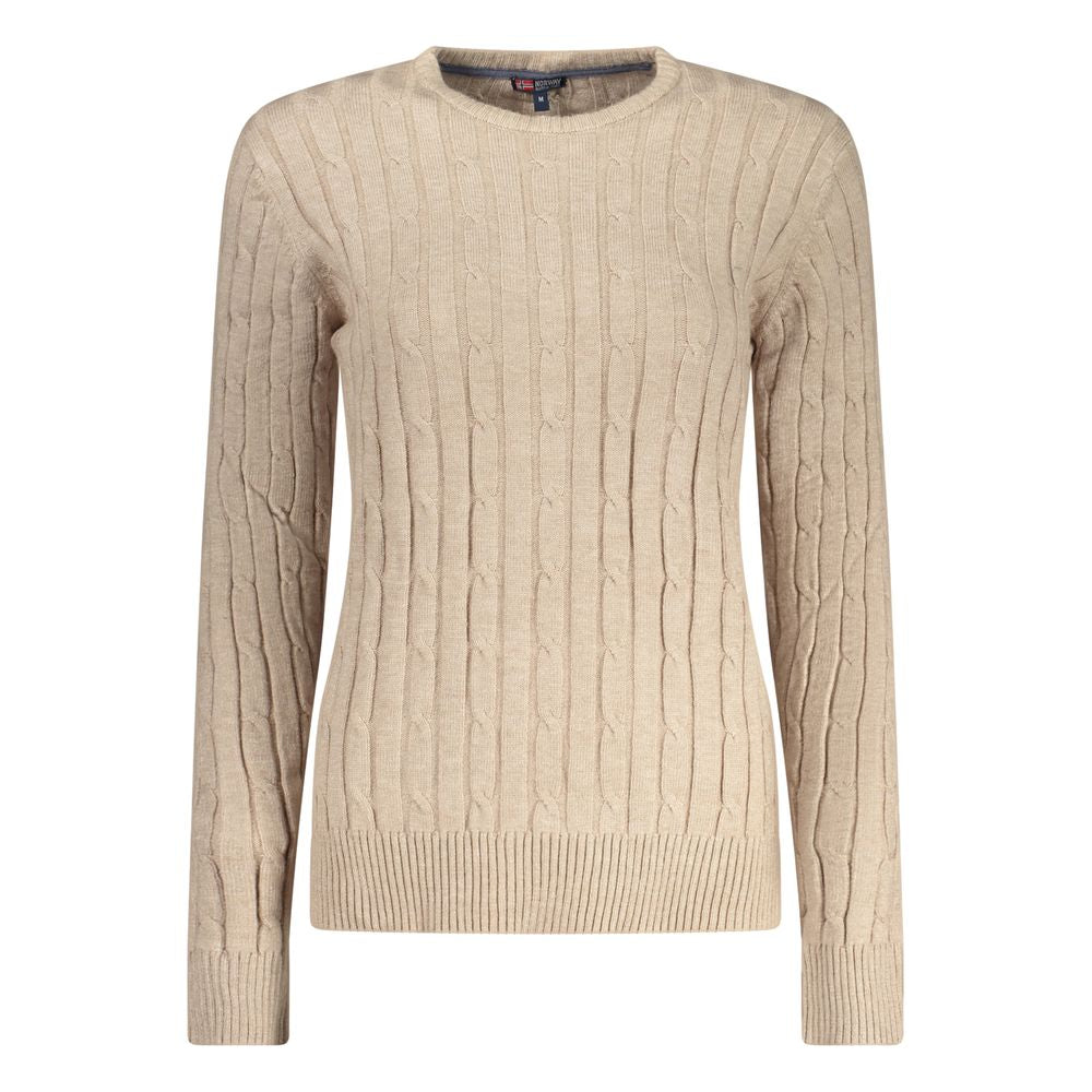 Beige Viscose Women Sweater
