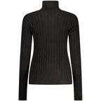 Black Viscose Women's Turtleneck Sweater