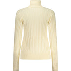 White Viscose Women's Turtleneck Sweater