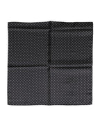 Black Polka Dot Silk Square Foulard Scarf