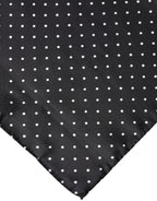 Black Polka Dot Silk Square Foulard Scarf