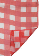 Red Checkered Stole Neck Wrap Shawl Scarf
