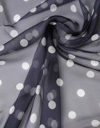 Blue Polka Dot Silk Neck Wrap Shawl 205cm x 132cm Scarf