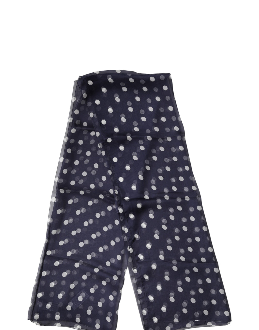 Blue Polka Dot Silk Neck Wrap Shawl 205cm x 132cm Scarf