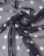 Blue Polka Dot Silk Square Foulard 91.5cm x 89.5cm Scarf