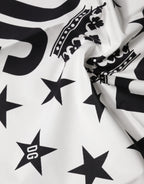 White DG Crown Print Square Foulard 52cm x 50.5cm Scarf