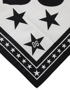 White DG Crown Print Square Foulard 52cm x 50.5cm Scarf