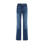Blue Cotton Bootcut Jeans