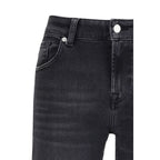 Black Cotton Straight-Leg Jeans