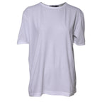 White Cotton Crew Neck Short Sleeves T-shirt