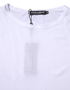 White Cotton Crew Neck Short Sleeves T-shirt