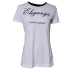 White Eleganza Cotton Crew Neck Tee T-shirt