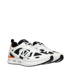 White Fabric Athletic Sneakers