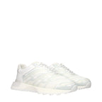 White Fabric Athletic Sneakers