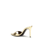 Gold Leather Stiletto Heel Sandals