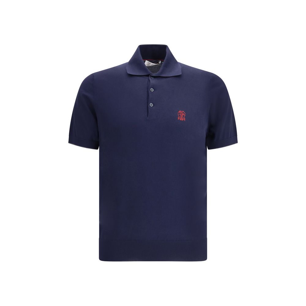 Blue Cotton Polo Shirt