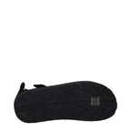 Black Fabric Flat Sandals