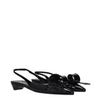 Black Leather Flat Sandals