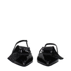 Black Leather Flat Sandals