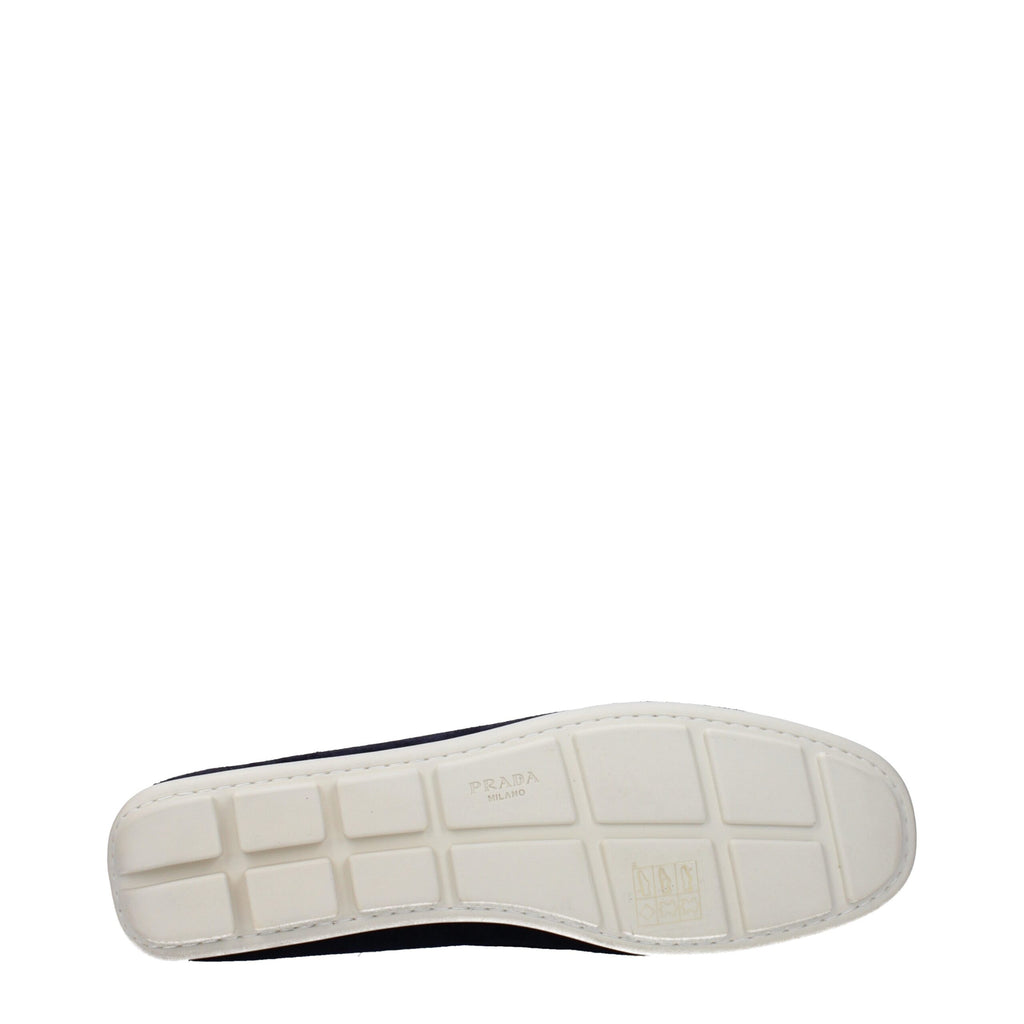 Blue Leather Slip-On Loafers