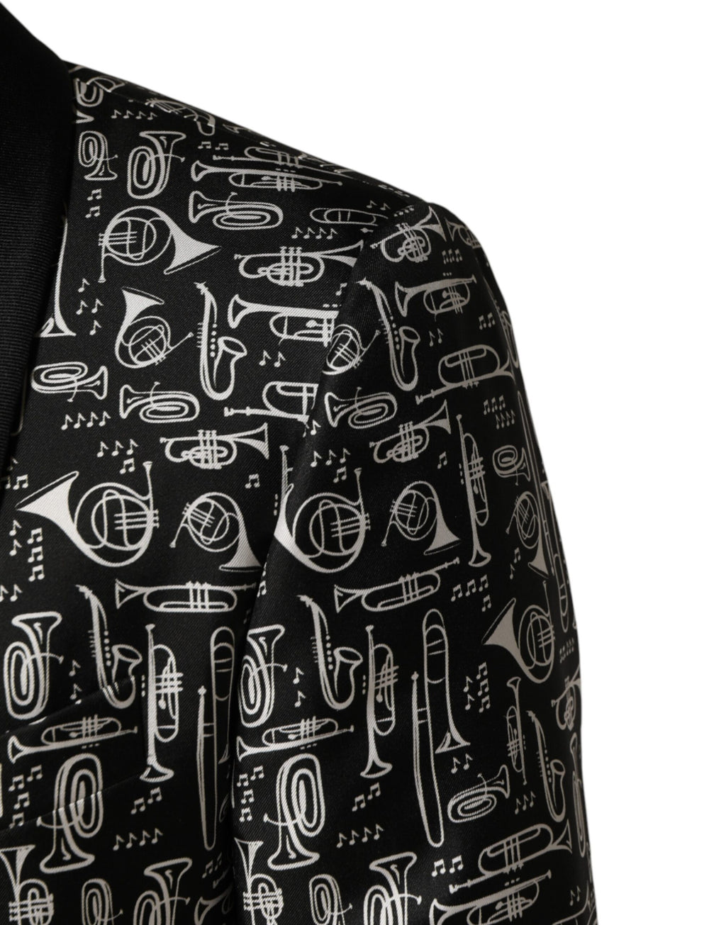 Black Jazz Club Silk Single Breasted Blazer