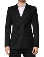 Black Stripes Double Breasted 2Button Blazer