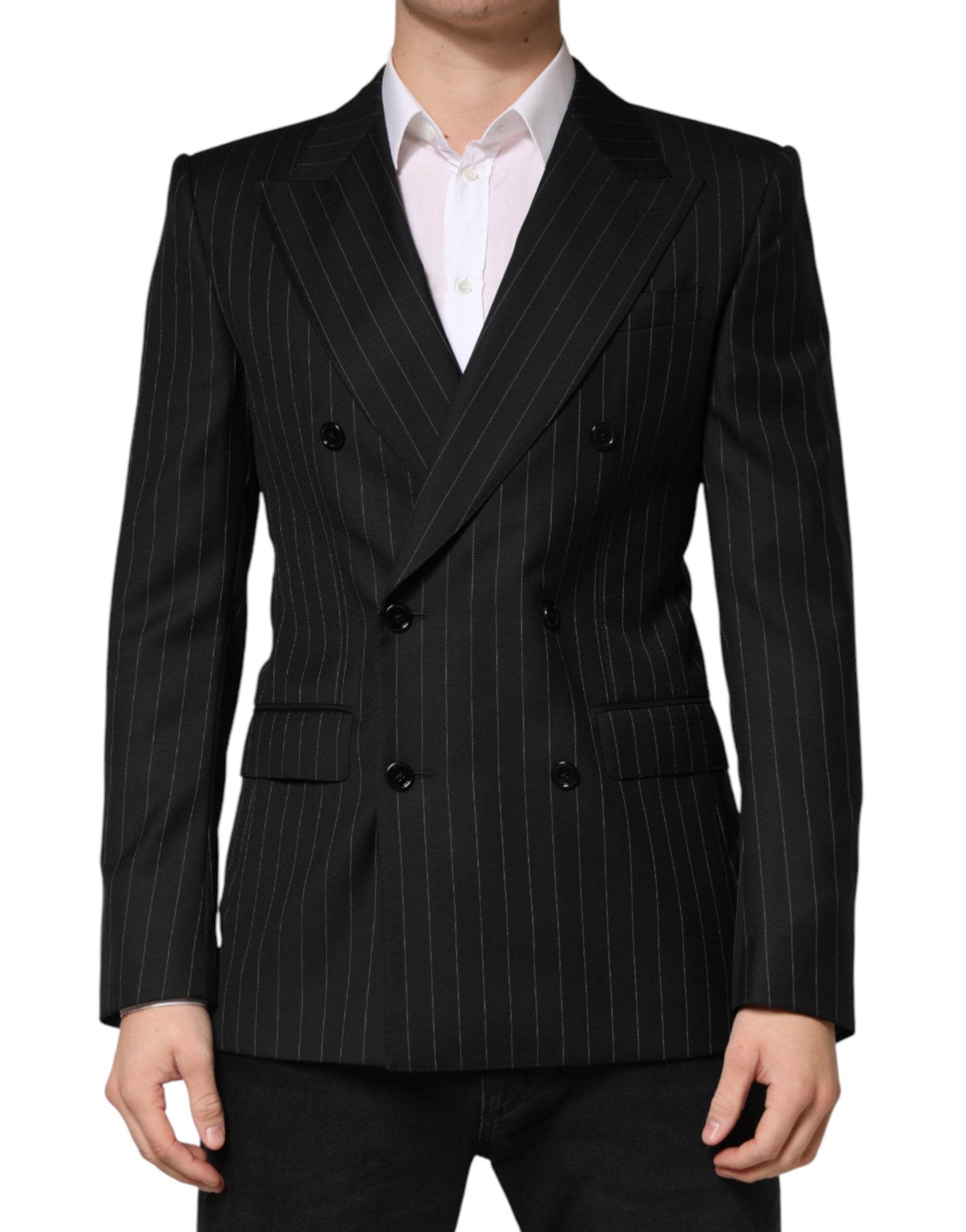 Black Stripes Double Breasted 2Button Blazer