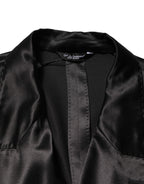 Black Silk Double Breasted 2 Button Blazer