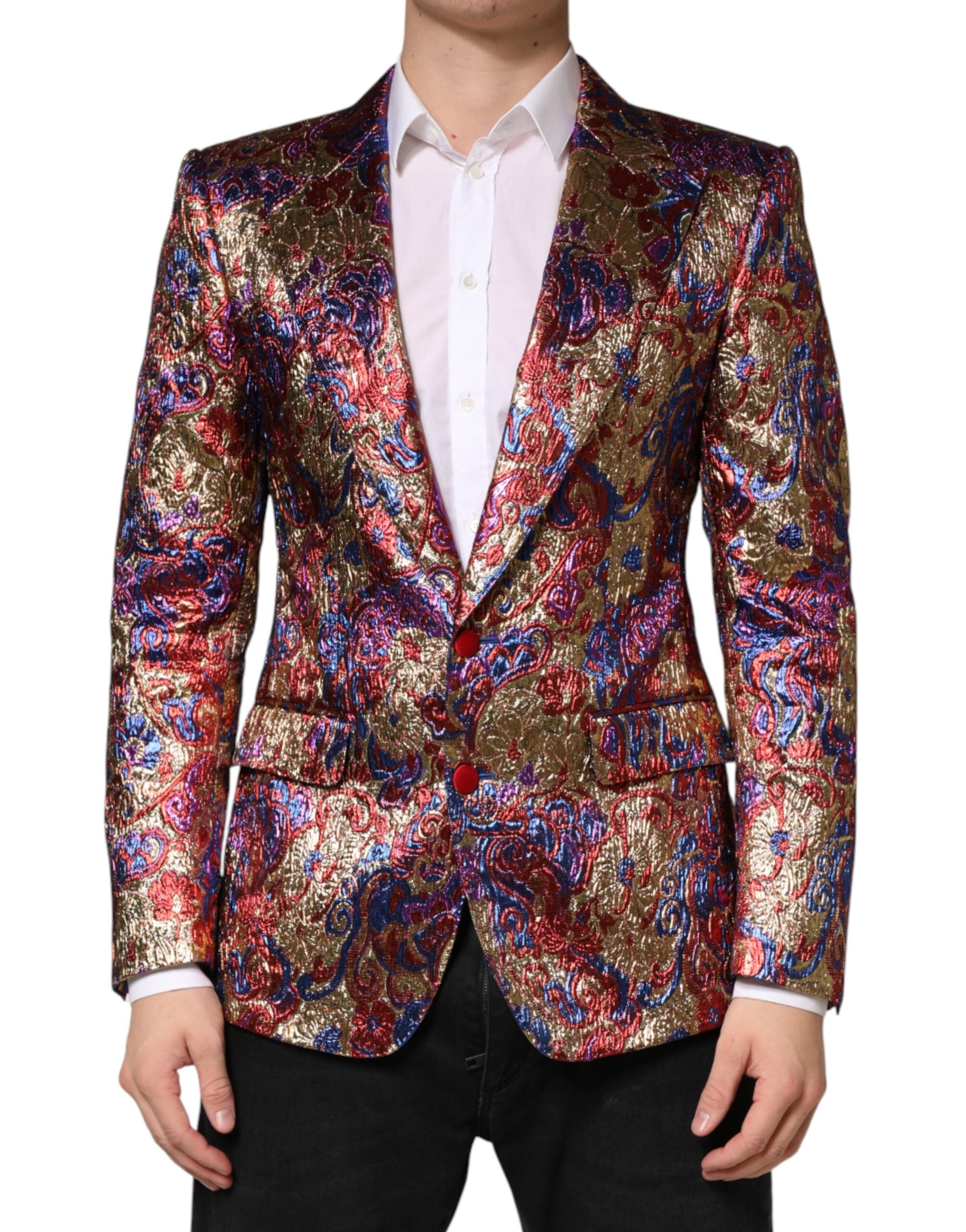 Multicolor Jacquard Single Breasted Blazer