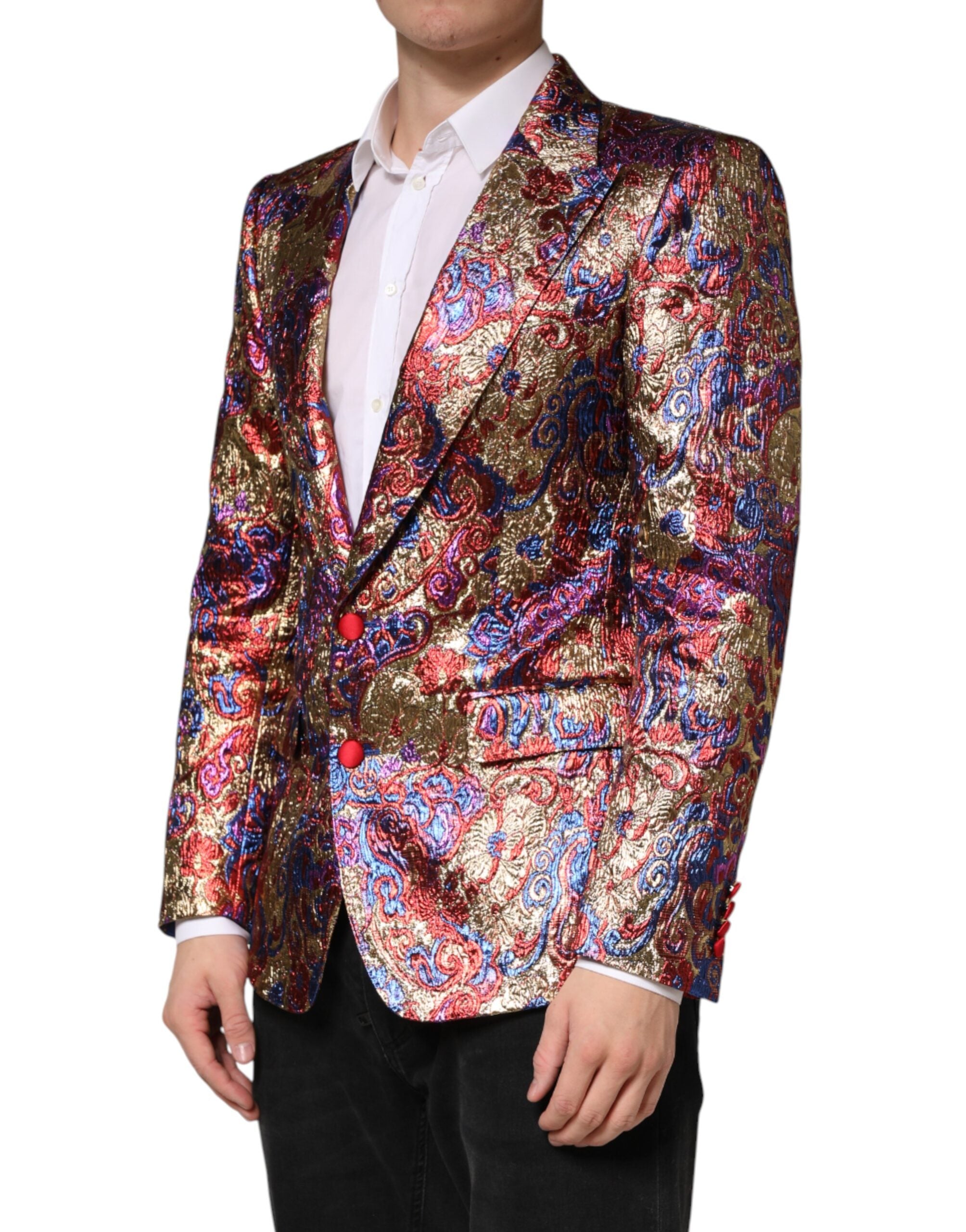 Multicolor Jacquard Single Breasted Blazer