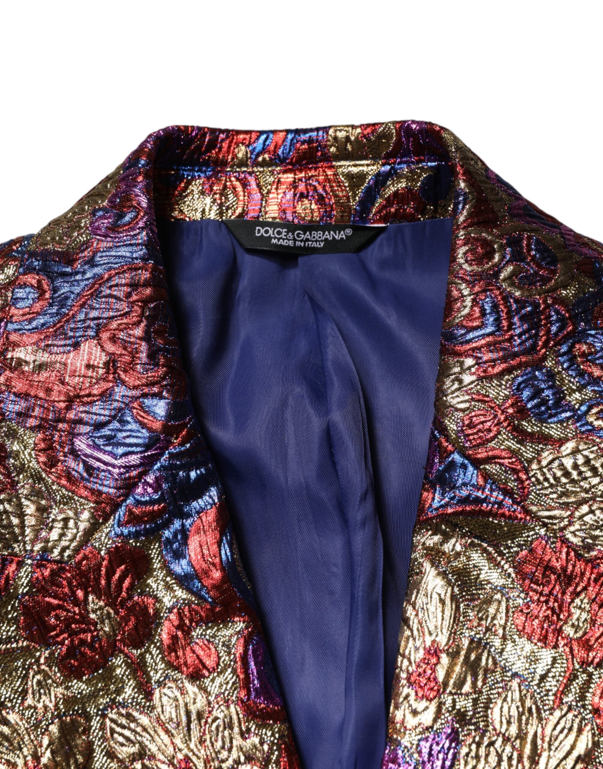 Multicolor Jacquard Single Breasted Blazer
